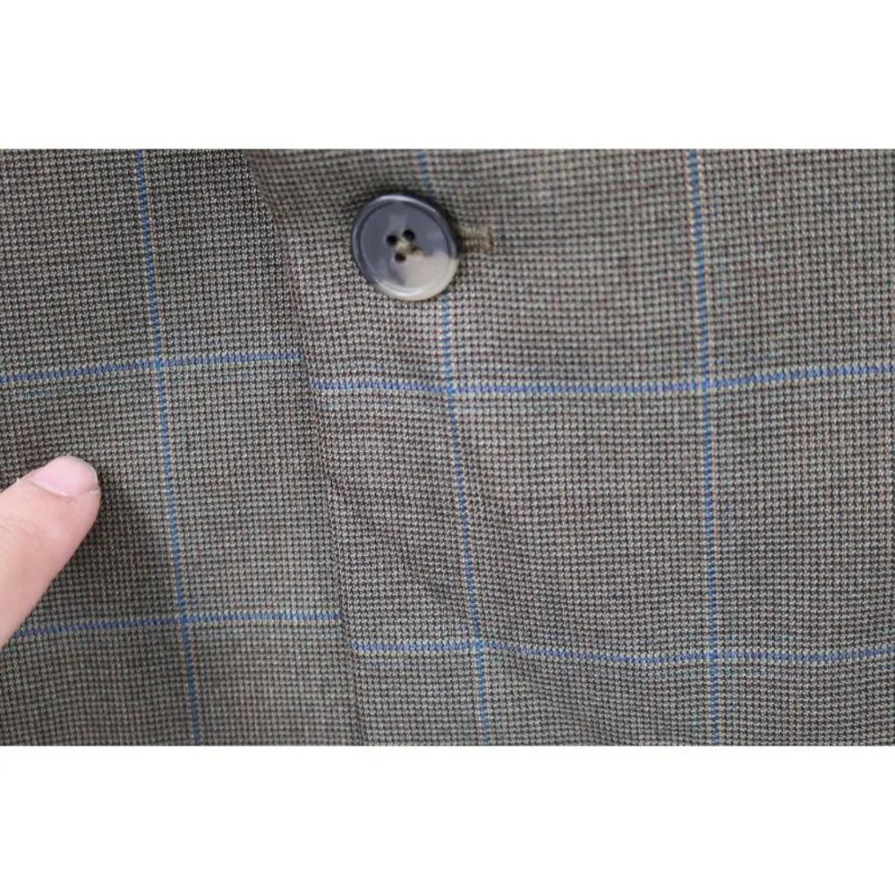 Ermenegildo zegna sport coat men's 40R Trofeo Silk wool Fit rom windowpane plaid